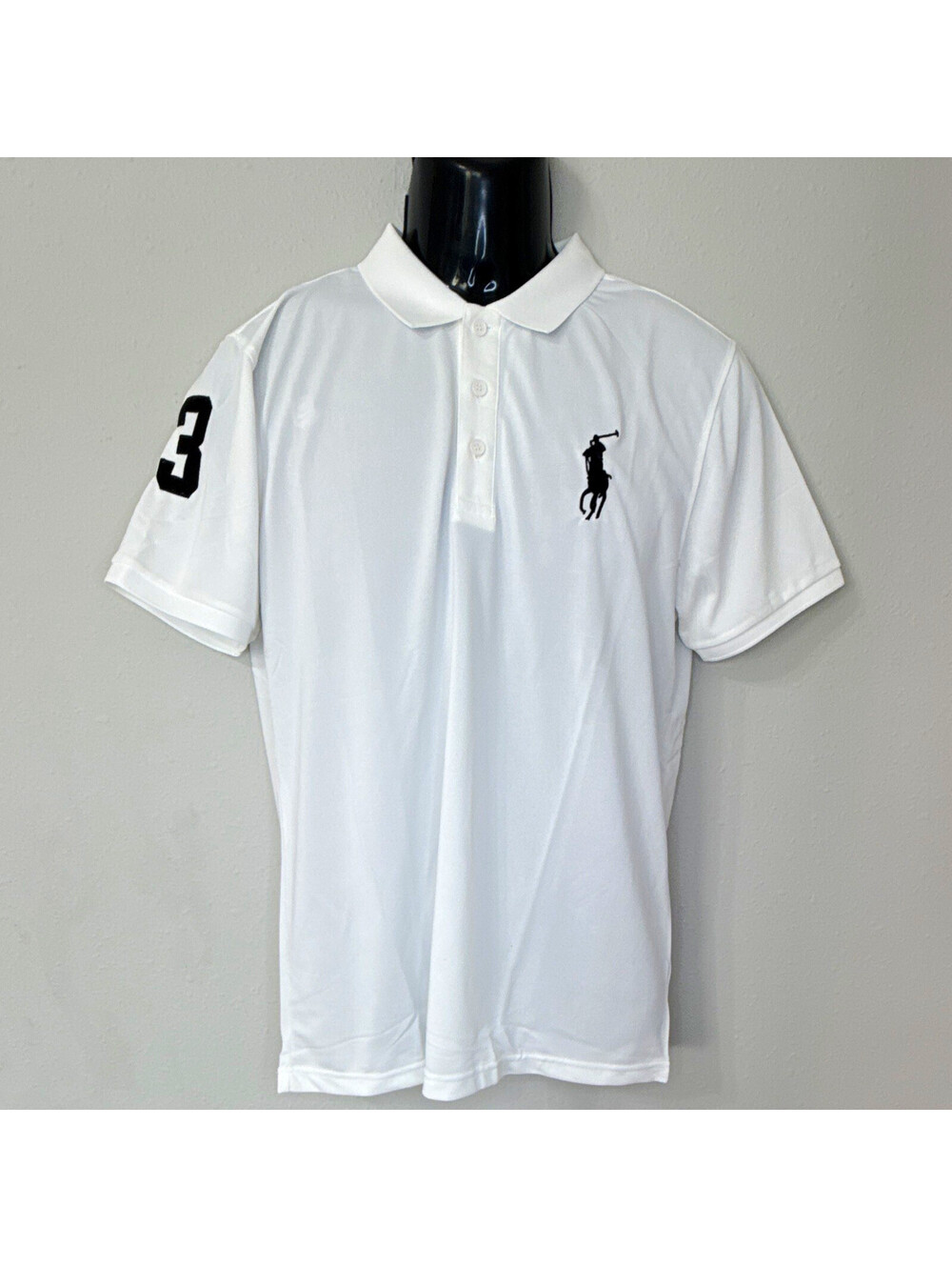 Polo Ralph Lauren Men’s XL White Solid Short Sleeve Knit Polo, Logo, Button